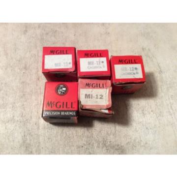 5- MCGILL  /bearings #MI-12 ,30 day warranty, free shipping lower 48!