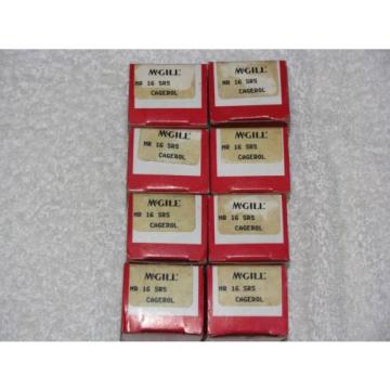 (8) Mc Gill MR-16-SRS Cagerol Bearings 1&#034;ID 1 1/2&#034;OD 1&#034; W