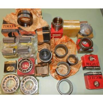 Mixed 25+ Piece Lot of Bearings by McGill NTN SKF MRC Timkin Bower Baltzer etc